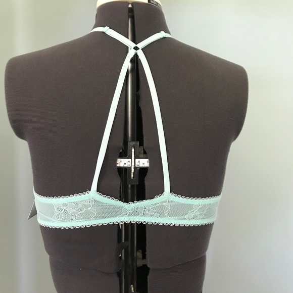 NWT's mint aqua FREE PEOPLE lace BRAlette M - Picture 3 of 4